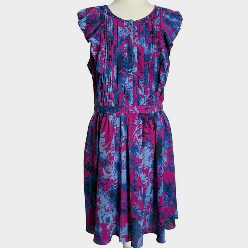 Banana Republic Pink and Blue Floral Dress Woman’s Size 10